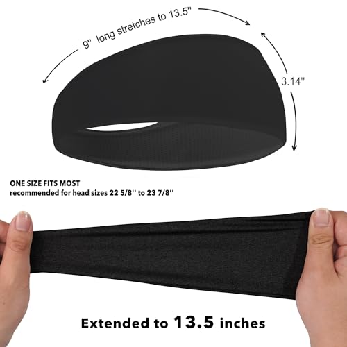 Image of 5 Pack Sports Headband for Men, Breathable Mesh Design, Reused & Washed Mens Headband Sweat Bands for Running Yoga Fitness Workout
