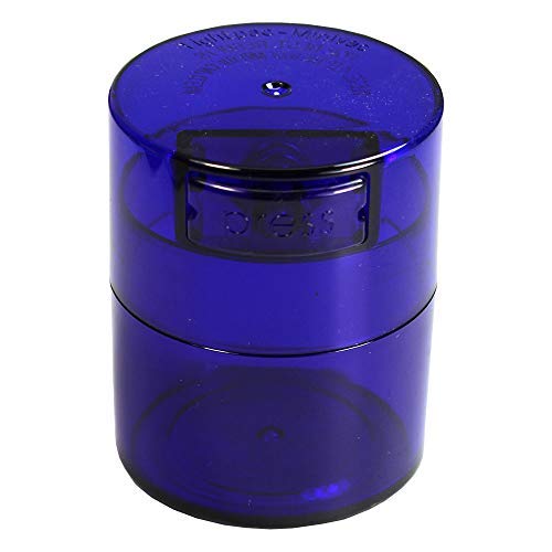 Minivac - 10g to 30 grams Airtight Multi-Use Vacuum Seal Portable Storage Container for Dry Goods, Food, and Herbs - Blue Tint
