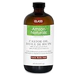Castor Oil 16 oz / 473 ml -100% Pure & Natural Castor oil Cold pressed Hexane free Glass bottle for Hair, Eyelashes, Eyebrow, Beard, Skin, Multipurpose carrier oil for essential oils, Huile de ricin pour cheveux Amson Naturals