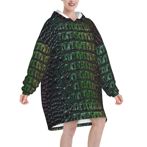 Sweat plaid crocodile flanelle unisexe pull couverture à manches - 2