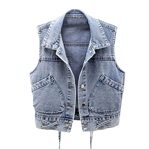 Chaqueta de mezclilla sin mangas para lucir en festivales y moda de calle