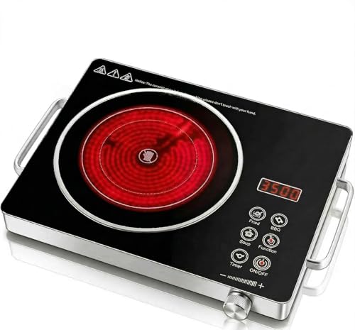 Image of FODGO 3500W Infrared Cooktop Stove | Works with ALL UTENSILS (Steel, Aluminium, Glass, Clay) | No-Radiation Electric Chulha | Toughened Glass Top & Touch Control | Portable Induction Alternate