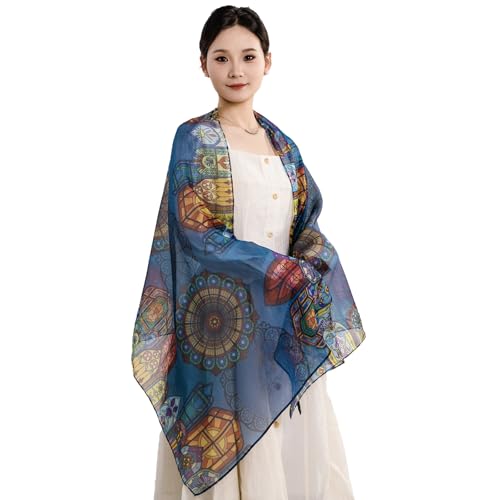 Fashion Scarves for Women – Lightweight Sheer Scarf Wrap 25x70, Boho Head Scarf, Long Chiffon Travel Shawl, Elegant Evening Cover Up, Fall Outfit Accessory