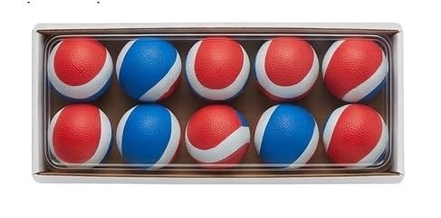 Rubber Sports Ball, Blue, Red and White, 2.7 Inch, 10g, Pack of 10-image-43