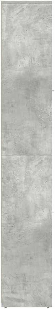 Bathroom Cabinet Concrete Gray Engineered Wood Tall with 2 Doors and 6 Shelves 11.8 x 11.8 x 72.2 in Storage for Bathroom Vanity Set and Minimalist Vanity Combo