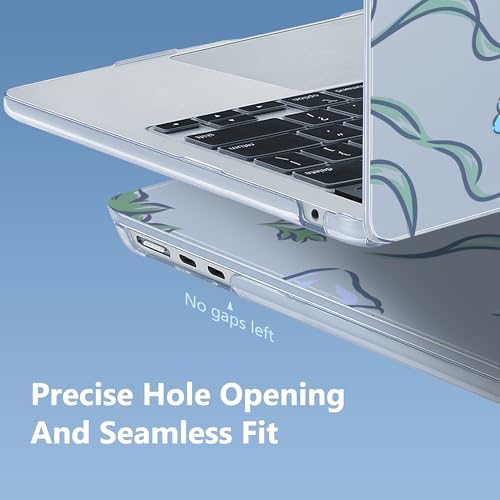 Image of Mektron Case for 2025 MacBook Air 13-inch M4 Laptop A3240 with 13.6-inch Liquid Retina Display,Compatible with 2024 2022 M3 /M2 MacBook Air 13 inch Hard Shell Cover,Fit Model A3113 A2681, Bows C355-Blue