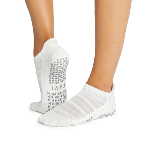 TAVI NOIR Ankle Grip Pilates Socks for Women Non Slip Anti Skid Grippy Socks Ideal for Pilates Yoga Barre Ballet Athletic Workouts Hospital and Home Use