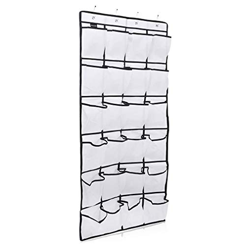 AidShunn Bastidores de Zapatos sobre la Puerta Organizador de Zapatos Almacenamiento Colgante 24 Bolsillos Transparentes Armarios Plegables Armario