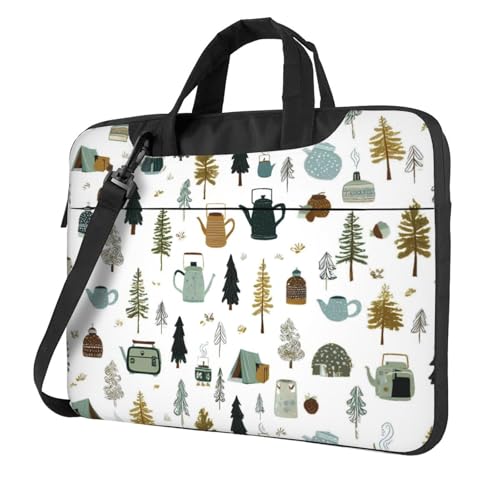 Maletín para portátil impermeable 14 pulgadas con patrón de pinos miniatura 1