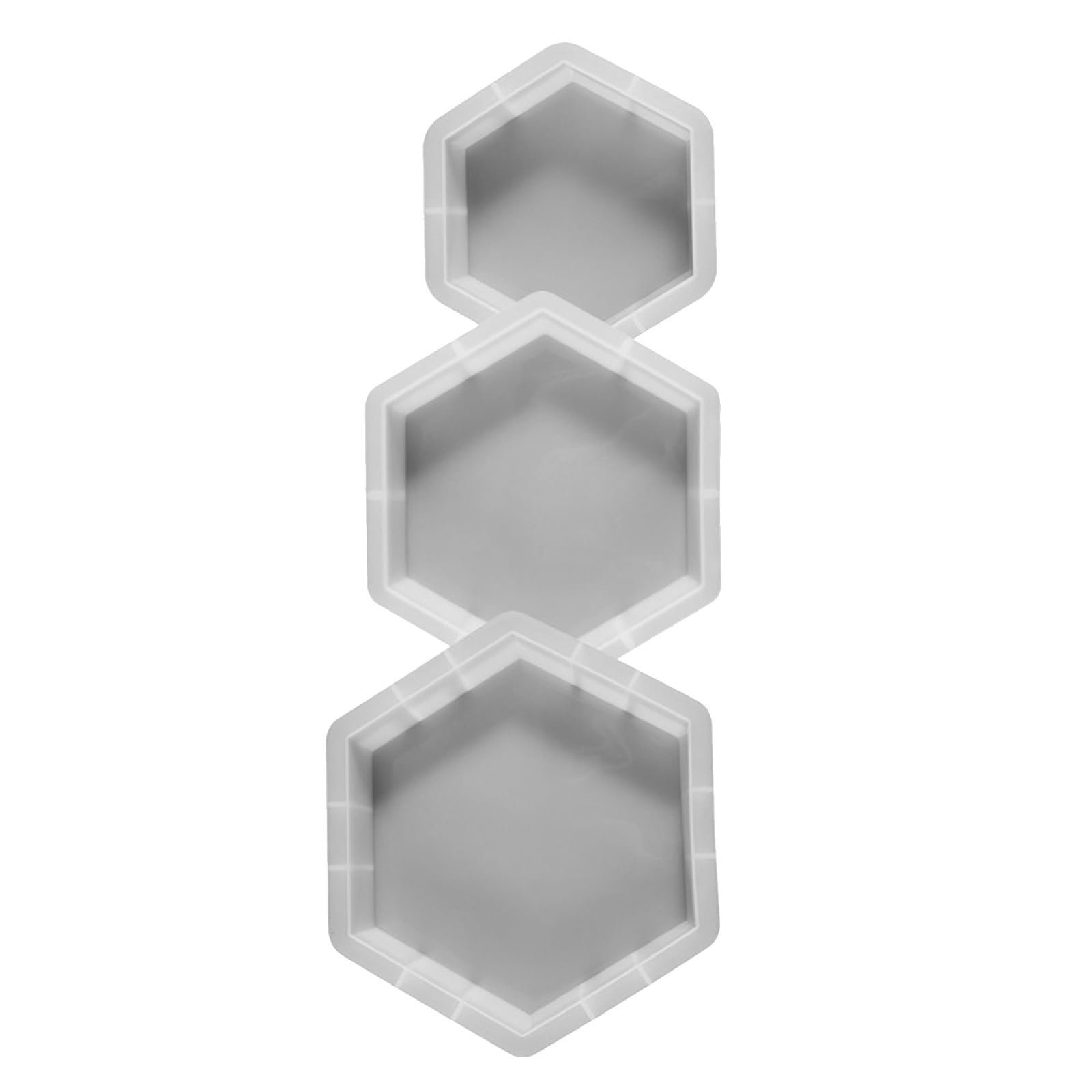 BESPORTBLE Stampi Esagonali in Silicone 3 Pezzi per Resina Epossidica, Display Indipendente, Conservazione Fiori, Home e Ufficio, Superficie Liscia