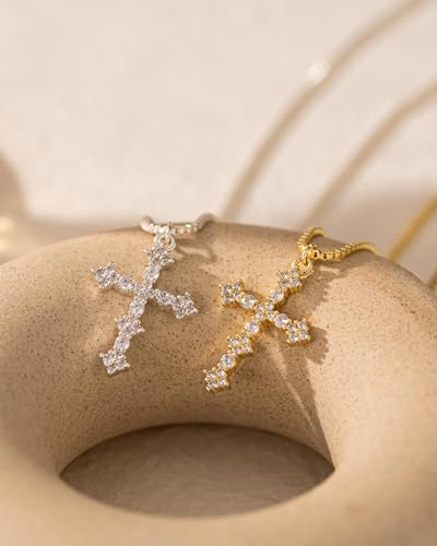 Image of embroidery Cross Necklace Y2K, Cross Necklace for Women, Gothic Fashion Accessory for Men and Women, Pendant for Alternative Style Wear, Daily and Special Occasion