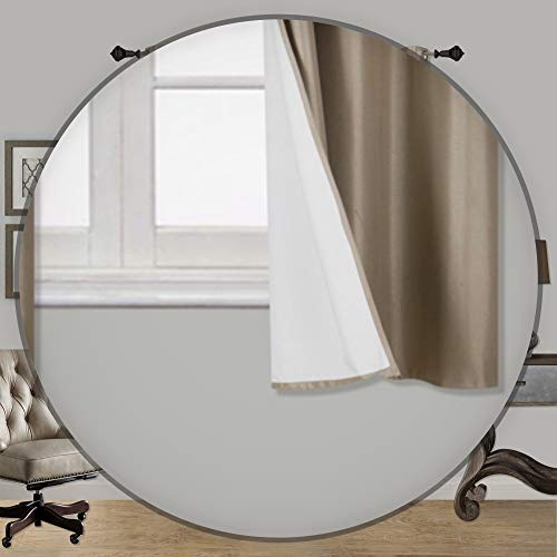 2 Piece Faux Silk Window Blackout Curtain Solid Pattern with Bronze Antique Grommet Energy Efficient Adam Size 63