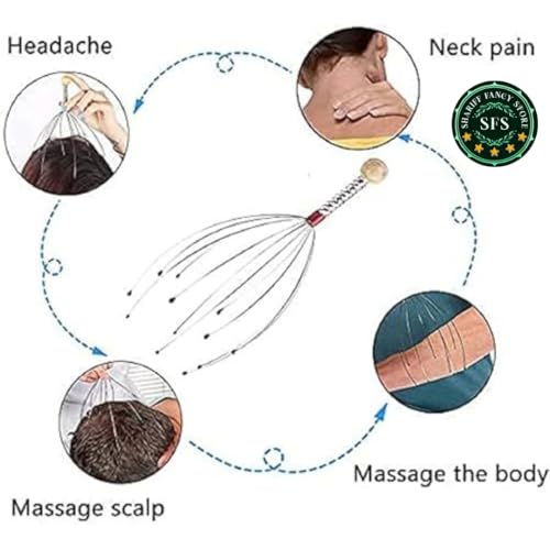 Image of Auto Head Massager | Hand Held Scalp Massager for Pain Relief, Hair Growth & Relaxations | Octopus Scalp Pointer - Pack of 1pc