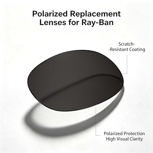 Image of YEIN Replacement Lenses for Ray-Ban Meta RW4006 /RW4012(50mm), Photochromic /Blue Light Blocking /Polarized Sunglasses Lenses