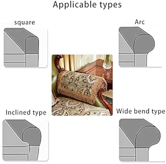 LUFEIJIASHI Luxury Couch Arm Covers, Washable Armrest Protectors for Leather Sofa, Anti Slip Recliner Chair Arm Covers Set of 2 (FLKF-Coffee)