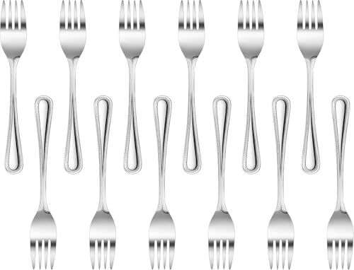 New Star Foodservice 1029734 Bead Pattern, 18/0 Stainless Steel, Salad Fork, 6.6-Inch Set of 12