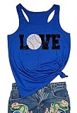 Love Baseball Mom Racerback Tank Tops Women Casual Summer Graphic Cute Sleeveless Shirts Tees (Small