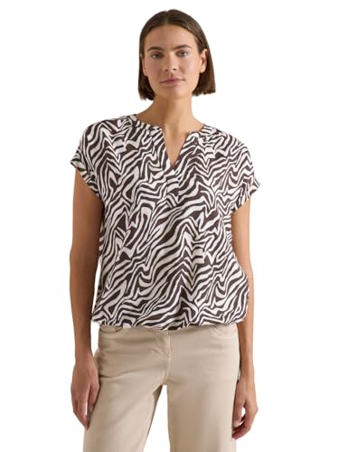 Cecil Bluse mit Split Neck und Zebra-Print