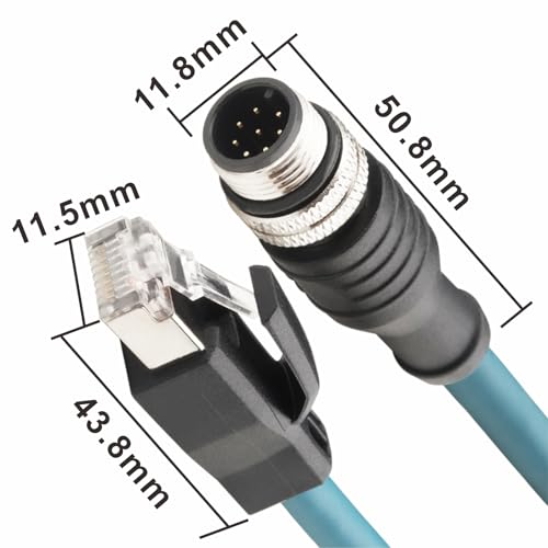 Cable Industrial Ethernet M12 8 Pin a RJ45 Cat6 2M miniatura 6