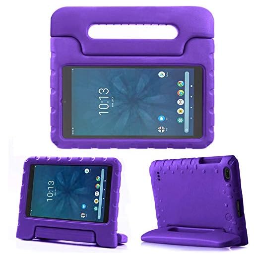 Golden Sheeps Kid Friendly Case Compatible for Walmart onn. 8" Tablet 2020 (Model: 100011885) / 2019 (Model ONA19TB002) Shockproof Ultra Light Weight Convertible Handle Stand Cover (Purple)