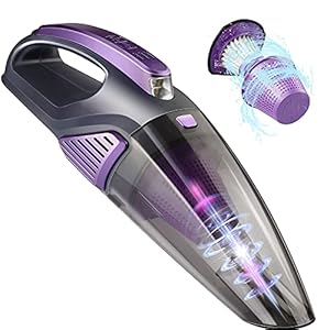 Handstaubsauger Akku 7000PA, Handstaubsauger mit 2500mAh Akku und LED-Licht, Autostaubsauger Schnellladung, Akkusauger…