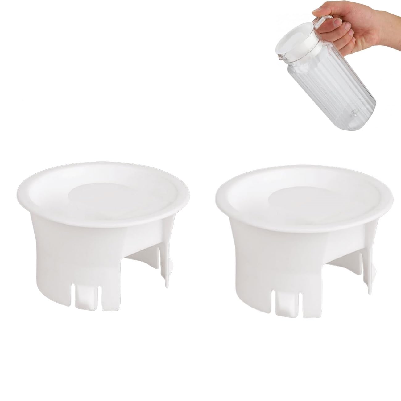 Photo 1 of 2 Pcs Food Grade Plastic Water Pitcher Lids for Glass Bistro Pitchers & Beverage Carafes – Perfect Seal & Freshness Guarantee (Pure white)