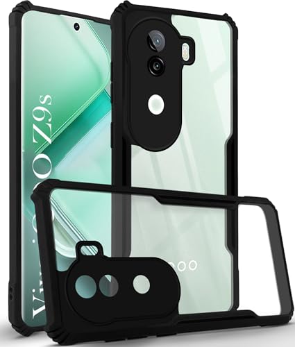 Image of Jkobi Back Cover Case for Vivo iQOO Z9s (Shockproof with Polycarbonate Clear Panel | Professional Black)