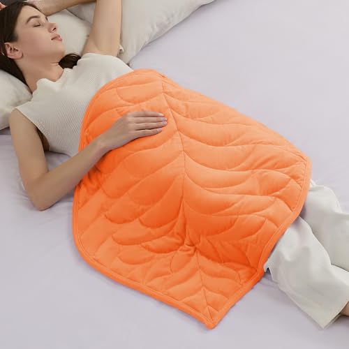Image of Kaisa Weighted Lap Blanket 5 lbs 23 inch x 29 inch, Cozy Luxury Crystal Velvet Small Weighted Blanket for Adults, Portable Travel Weighted Blanket for Relaxation, All-Season Blanket, Machine Washable, Orange
