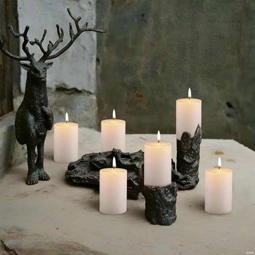 Image of Housecret 50 Pack 2 inch D x 3 inch H White Unscented Pillar Votive Candles, Hand Poured Wax Candle (20 Hour Burn Time) Ideal Gifts for Weddings Birthdays Christmas Holidays Party