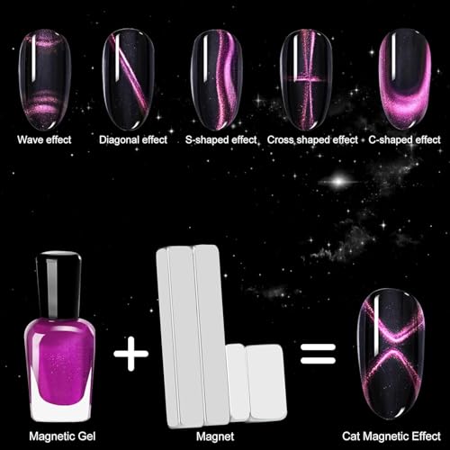 Image of THR3E STROKES Mini Nail Magnet Set, 4-PC Assembled Cat Eye Gel Nail Polish Magnet Tool for Cat Eye Nail Art Salon or Nail Art Lovers (4PCS MINI MAGNET)