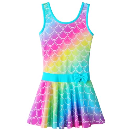 Image of BAOHULU Toddler Girls Swimsuit One Piece Cute Floral Dress Swimwear 3-8 Years