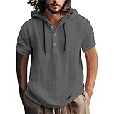 Sudaderas con capucha para hombre Reino Unido: Camisa de lino de algodón con capucha, sudadera con capucha lisa, tops casuales con cordón de color sólido, camisetas con capucha para hombre, camisetas