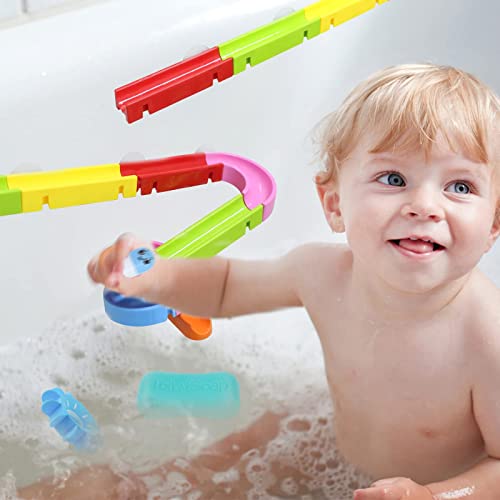Fajiabao Bath Toys for Toddlers 3-4 Years Kids Ages 4-8 Building Track Slide Shower Water Game Bathtub Toys Birthday Gifts for 1-3 Years Old Boys Girls - Thumbnail 6