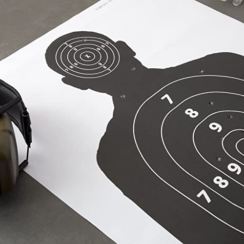 50 Pack Paper Shooting Targets For The Range, Pistol Practice, 17 X 25 Inch Silhouette #TOP2