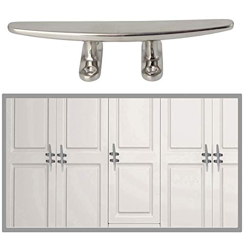 Veithi 8 Inch 316 Stainless Steel Boat Cleat, Boat Dock Cleats Open Base Flat Top, Cleats For Boat, Dock Cleats Rope Cleat With Fasteners (4 Pack) #TOP5