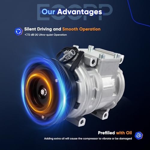 Image of ECCPP AC Compressor for Toyota Tundra 3.4L 2000-2004 | for Toyota T100 3.4L 1995-1998 Fast Cooling AC Compressor with Clutch