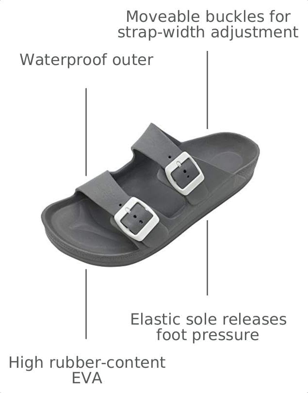 Image of Luffymomo Adjustable Slip on Eva Double Buckle Slides for Mens