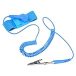 1 PCS Anti Static Metal Adjustable Wrist Strap Coated,with Grounding Wire and Alligator Clips,Anti Static Wrist Straps,Band ESD Discharge for Static Electricity (Wired)