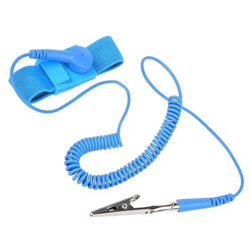 1 PCS Anti Static Metal Adjustable Wrist Strap Coated,with Grounding Wire and Alligator Clips,Anti Static Wrist Straps,Band ESD Discharge for Static Electricity (Wired)