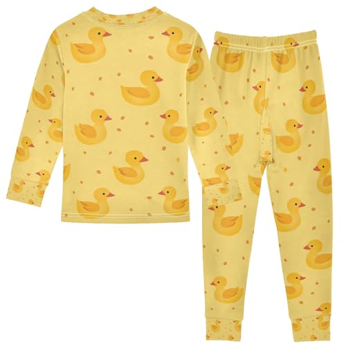 senya Yellow Duck Cute P Pajamas Set Long Sleeve Soft Cotton Sleepwear 2 Piece2