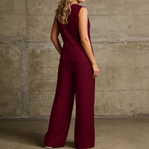 Traje de verano de dos piezas con ajuste holgado y chaleco transpirable 3