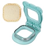 QUARKZMAN Kantenloser Sandwichschneider Quadratische Form Uncrustable Sandwichmaker Verschließer Presse Brot Keksausstecher Und Verschließer Für DIY Frühstück Mittagessen (Blau)