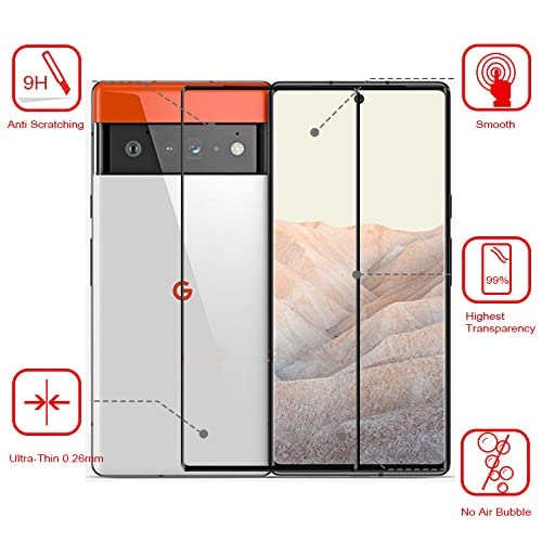 Image of OCTRIX Advanced Premium Tempered Glass Screen Protector Guard For Google Pixel 6 Pro (Black, Pack of 1) Full Glue Edge to Edge Coverage with Easy Installation Kit- By Blackwik