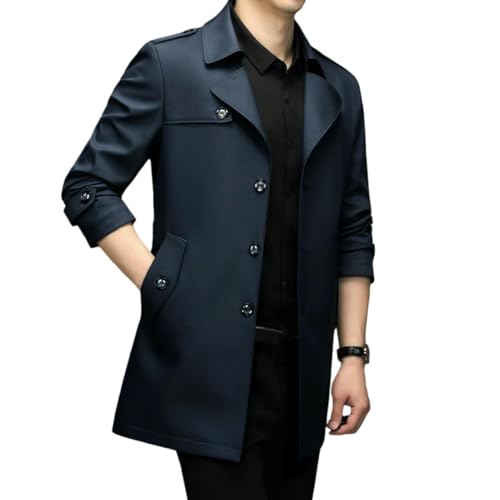 Trench bleu marine homme mi-long ample pour rester élégant et confortable en taille XS