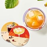 ANATTASOUL Wood Coasters Set of 9 for Drinks Cocktail Drinks Colorful Wooden Cup Mat for Coffee Table Decor, 3.9" Desk Coasters for Home, Apartment, Office, Bar Gifts - Image 2