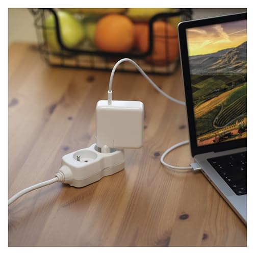 EMOS - 2-Fach Steckdosenleiste 2m - 2 French-Steckdosen 45° gedreht, French-Standard