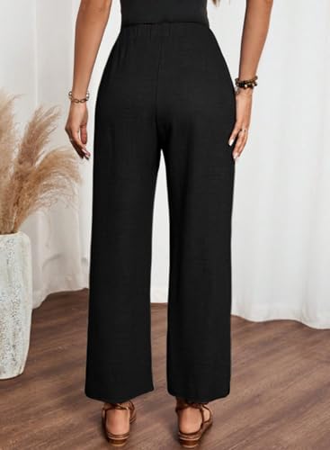 Acelitt Women Casual Lightweight Drawstring Elastic Waist Ankle Pants with Pockets, S-XXL4