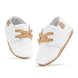  MrToNo Krabbelschuhe Leder Lauflernschuhe Mädchen Jungen Babyschuhe 0-6 Monate 6-12 Monate 12-18 Monate Weiche Lederpuschen Lernlaufschuhe Baby Hausschuhe-BAISE-12-18M