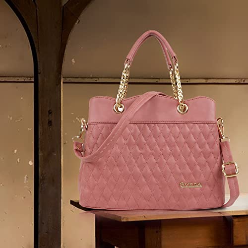 Image of EVEDA Synthetic Vegan Leather Classic Chain Strap Top Handle Handheld Shoulder Crossbody Water Resistant Handbag For Women