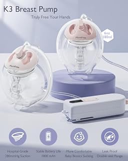 Breast Pump Hands Free K3 Updated,Wearable Breastfeeding Pump with Soft Double-Seal Flange,1800mAh Long Battery Life & LED Display, 3 Modes & 9 Levels Electric Breast Pumps Portable 15-24mm